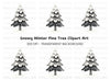 Snowy Pine Tree Winter Clipart Bundle