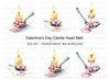 Romantic Candle Heart Clipart Bundle