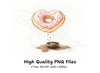 Heart Donut Coffee Splash Clipart Bundle