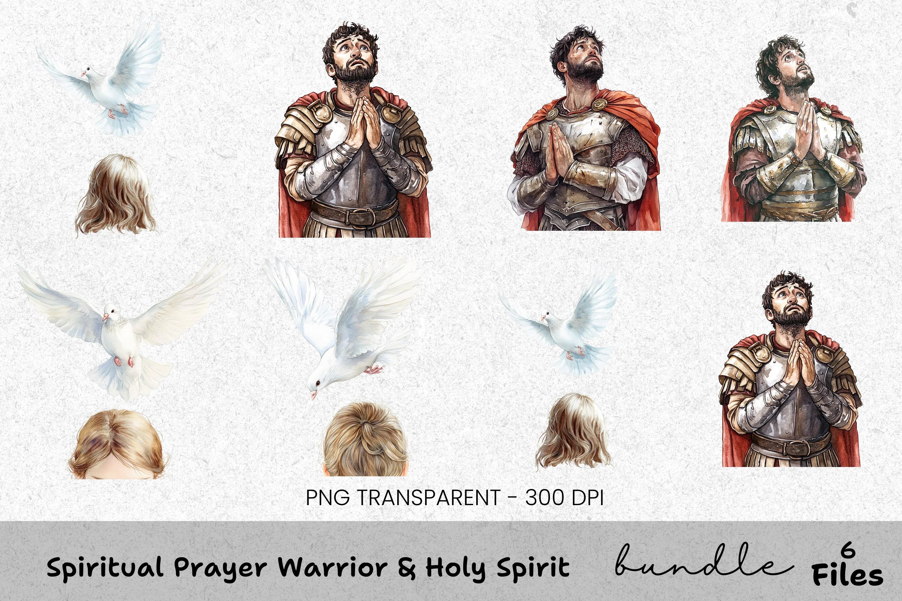 Spiritual Prayer Warrior Holy Spirit Clipart Bundle