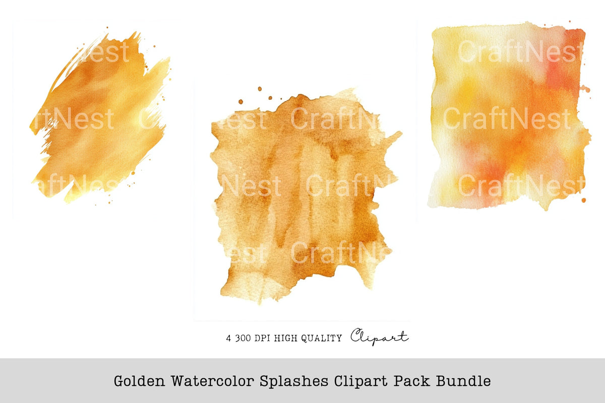 Golden Splashes Clipart Bundle
