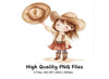 Cute Little Cowgirl Clipart Bundle