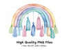 Boho Rainbow Tassel Clipart Bundle