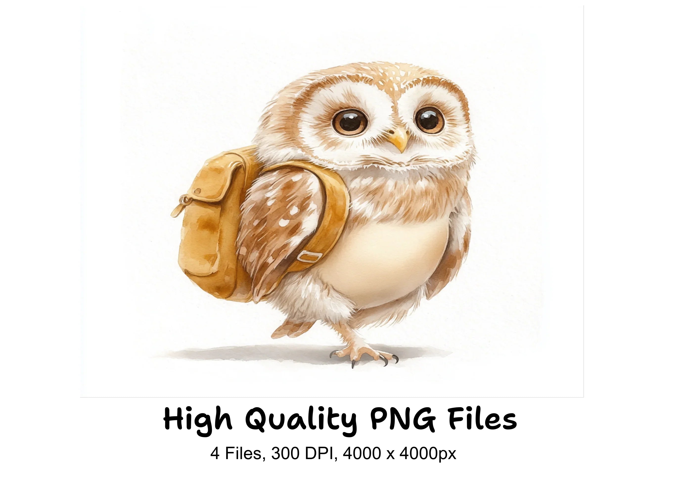 Cute Owl Backpack Clipart Bundle