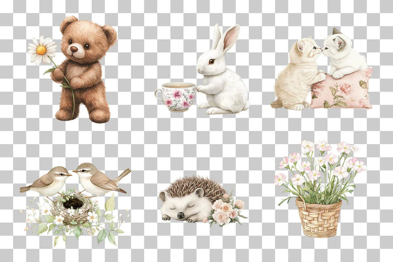 Cozy Animals & Nature Elements Clipart Bundle - CraftNest - Digital Crafting and Art