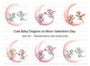 Cute Dragon Couple on Moon Clipart Bundle