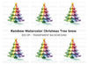 Rainbow Christmas Tree Clipart Bundle