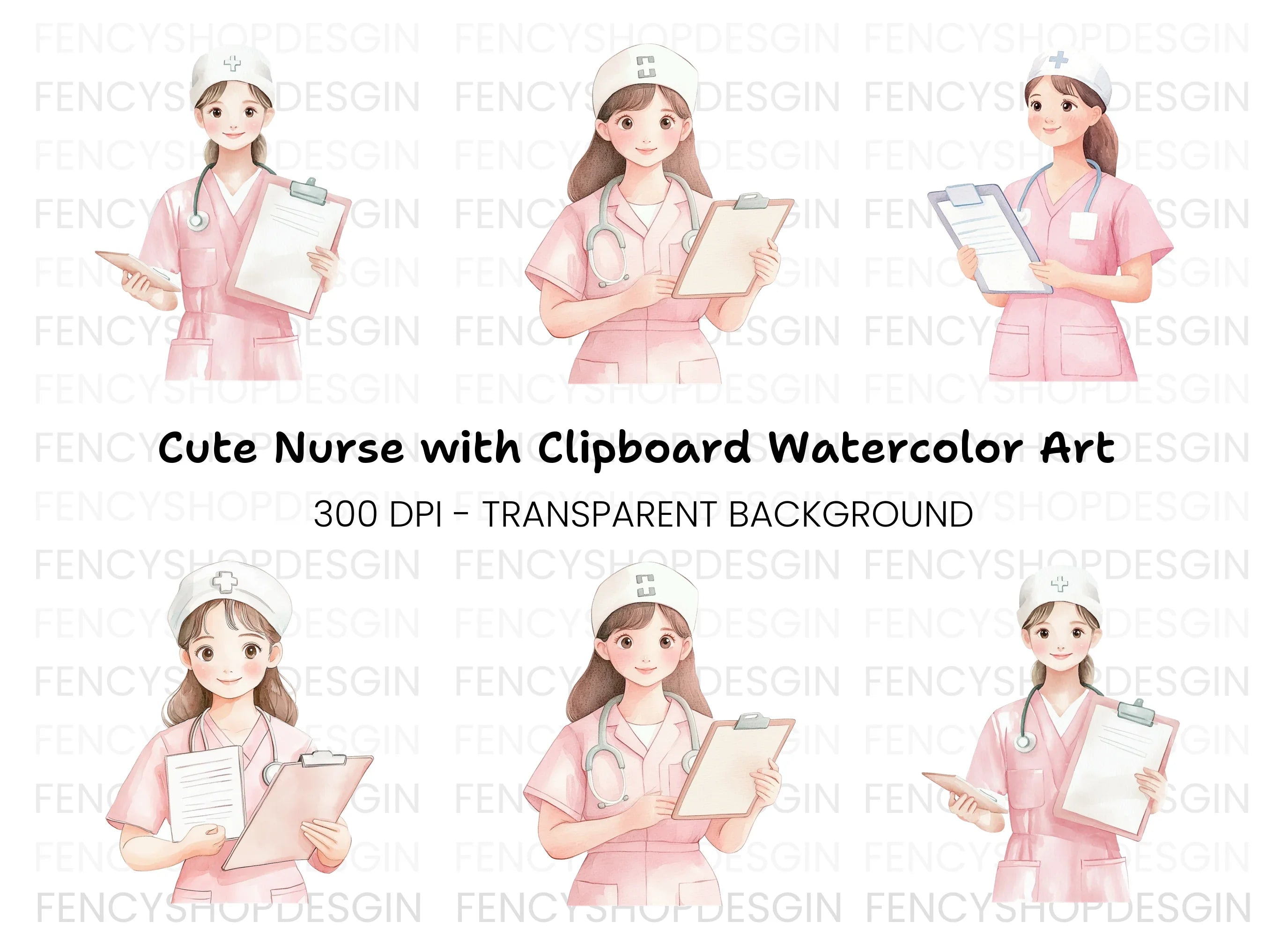 Female Nurse Clipart Bundle