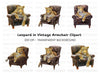 Leopard in Armchair Clipart Bundle