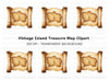 Vintage Treasure Map Scroll Clipart Bundle