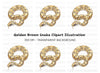 Golden Patterned Snake Clipart Bundle