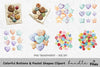 Colorful Pastel Shapes Buttons Clipart Bundle