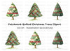Quilted Christmas Tree Clipart Bundle