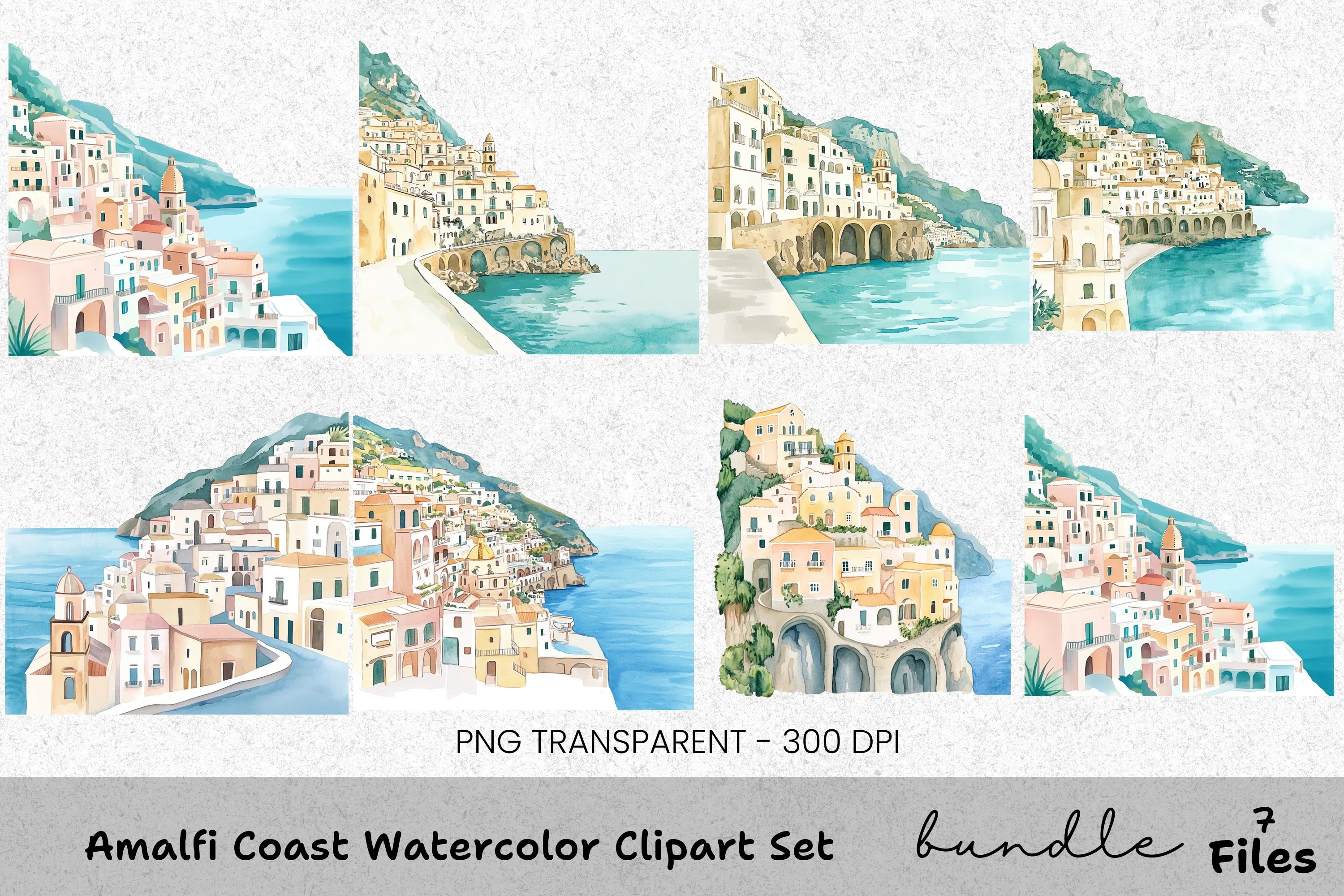 Amalfi Coast Clipart Bundle