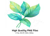 Vibrant Tropical Leaves Clipart Bundle