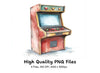 Vintage Arcade Game Cabinet Illustrations Clipart Bundle