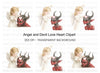 Cute Angel and Devil Heart Clipart Bundle