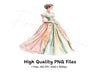 Elegant Victorian Ball Gown Clipart Bundle