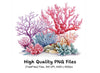 Colorful Coral Reef Elements Clipart Bundle