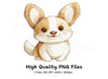 Cute Corgi Puppy Clipart Bundle