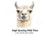 Cute Llama Faces Clipart Bundle