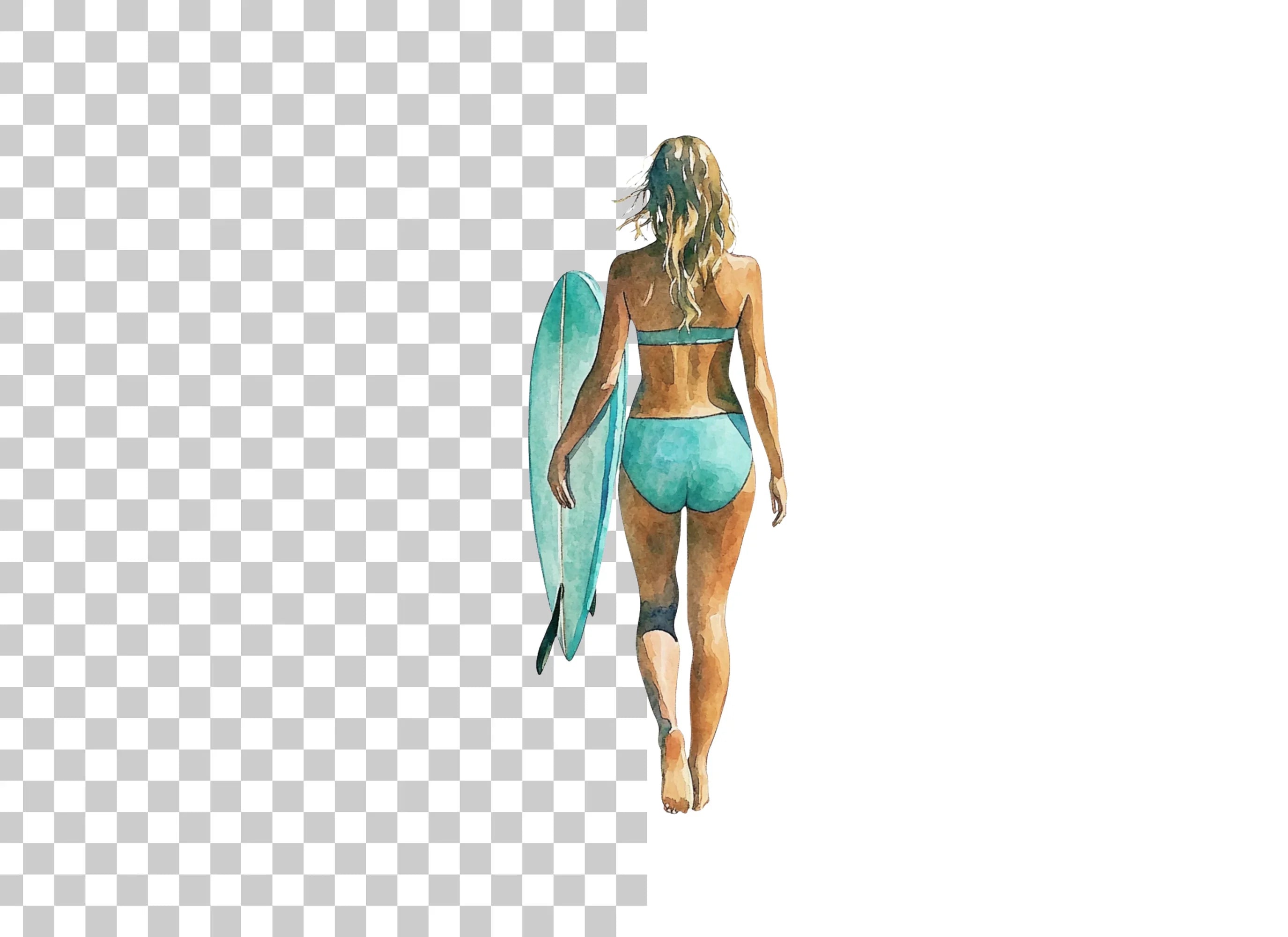 Surfer Girl Beach Vibes Clipart Bundle
