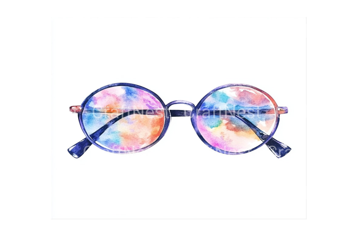 Colorful Glasses Clipart Bundle