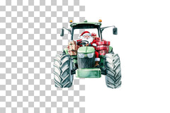 Festive Santa Tractor Farm Christmas Clipart Bundle - CraftNest - Digital Crafting and Art
