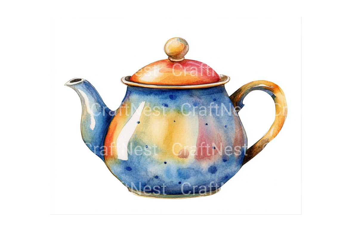 Vintage Teapots Clipart Bundle
