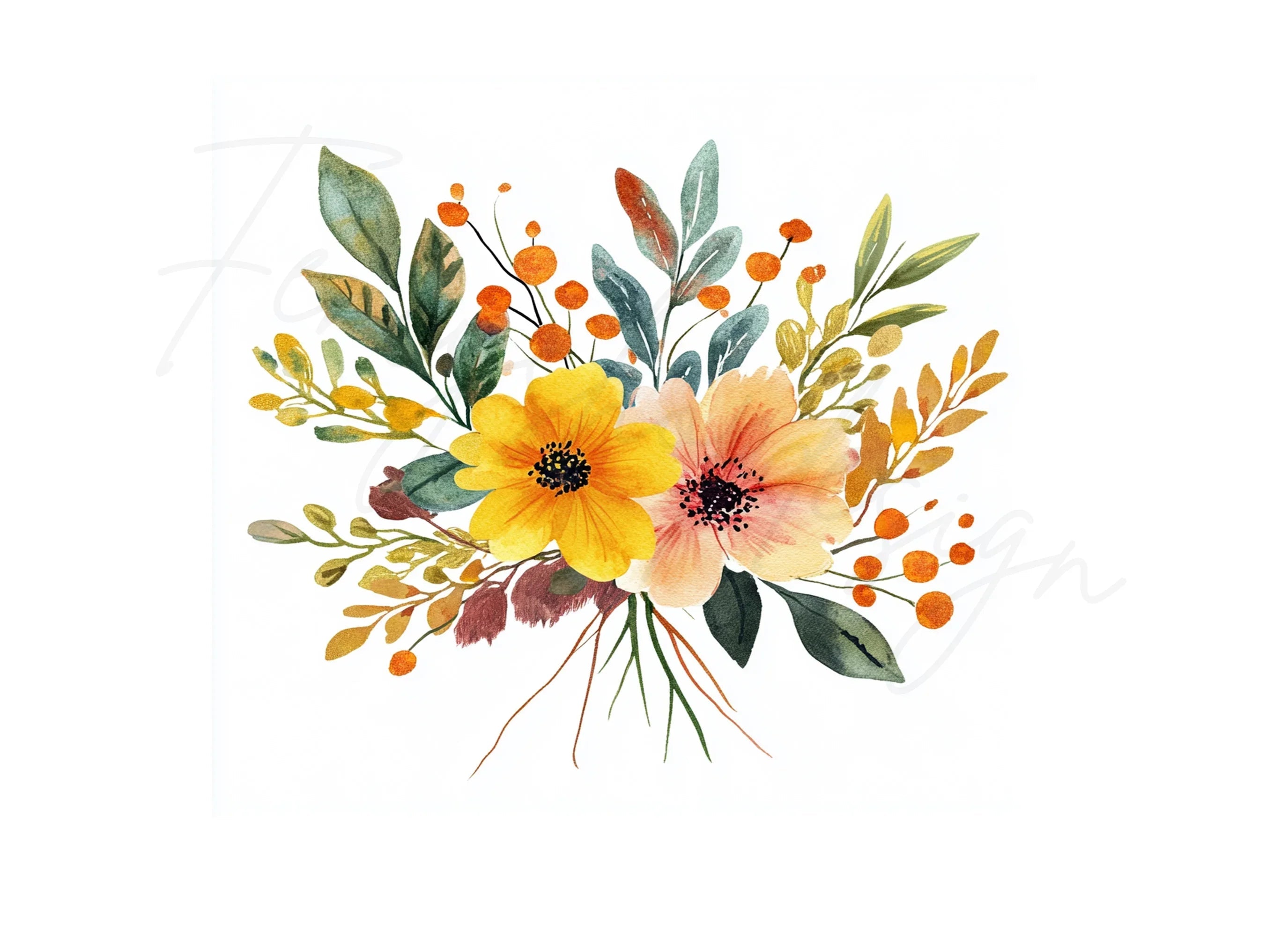 Autumn Floral Clipart Bundle