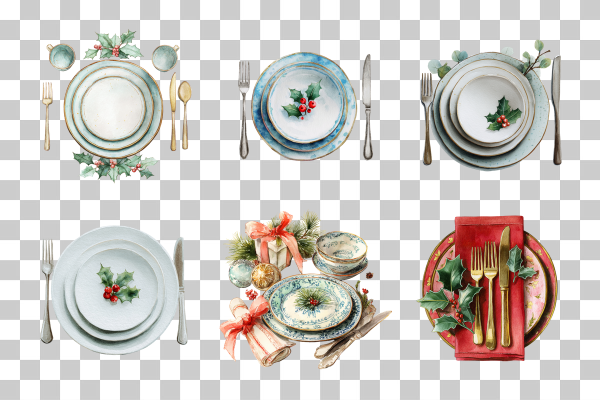 Cozy Dinner Set Clipart Bundle