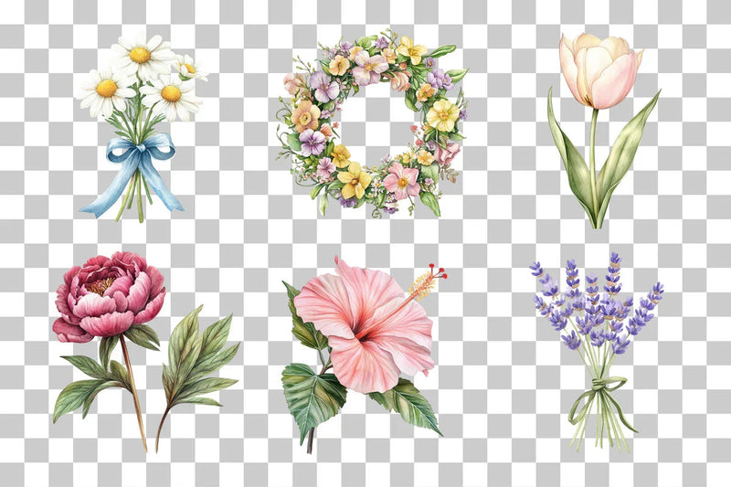 Blooming Beauty Floral Clipart Bundle - CraftNest - Digital Crafting and Art