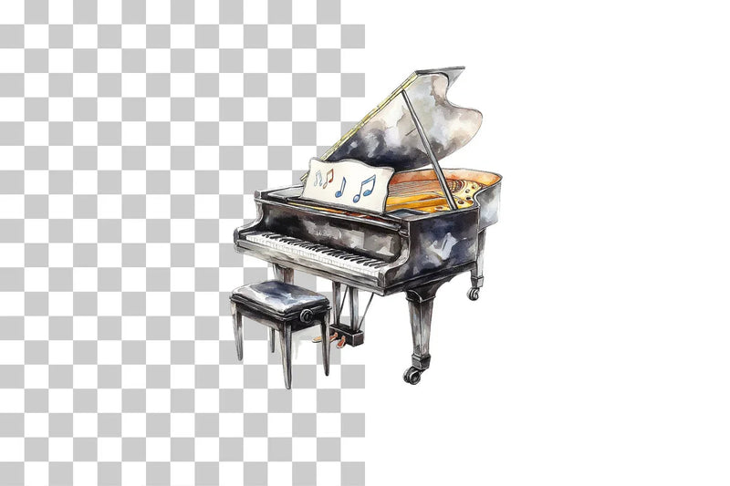 Grand Piano Music Notes Clipart Bundle - CraftNest - Digital Crafting and Art