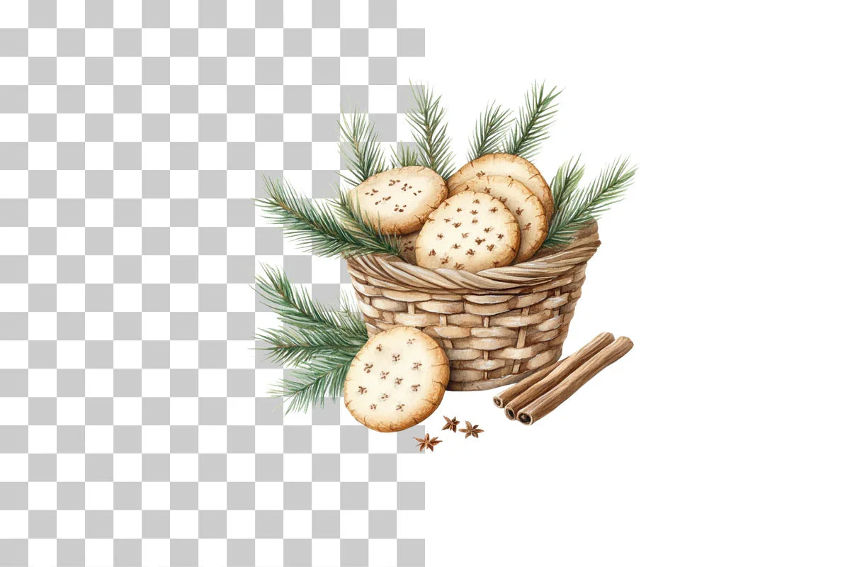 Festive Christmas Cookie Baskets Clipart Bundle - CraftNest - Digital Crafting and Art