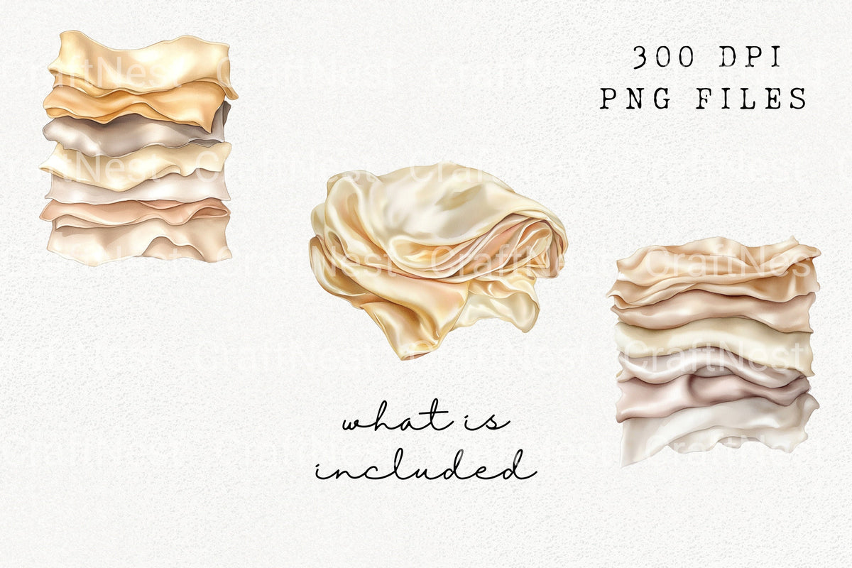 Realistic Gold Silk Fabric Clipart Planner