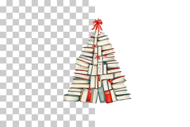 Book Stack Christmas Tree Clipart Bundle - CraftNest - Digital Crafting and Art