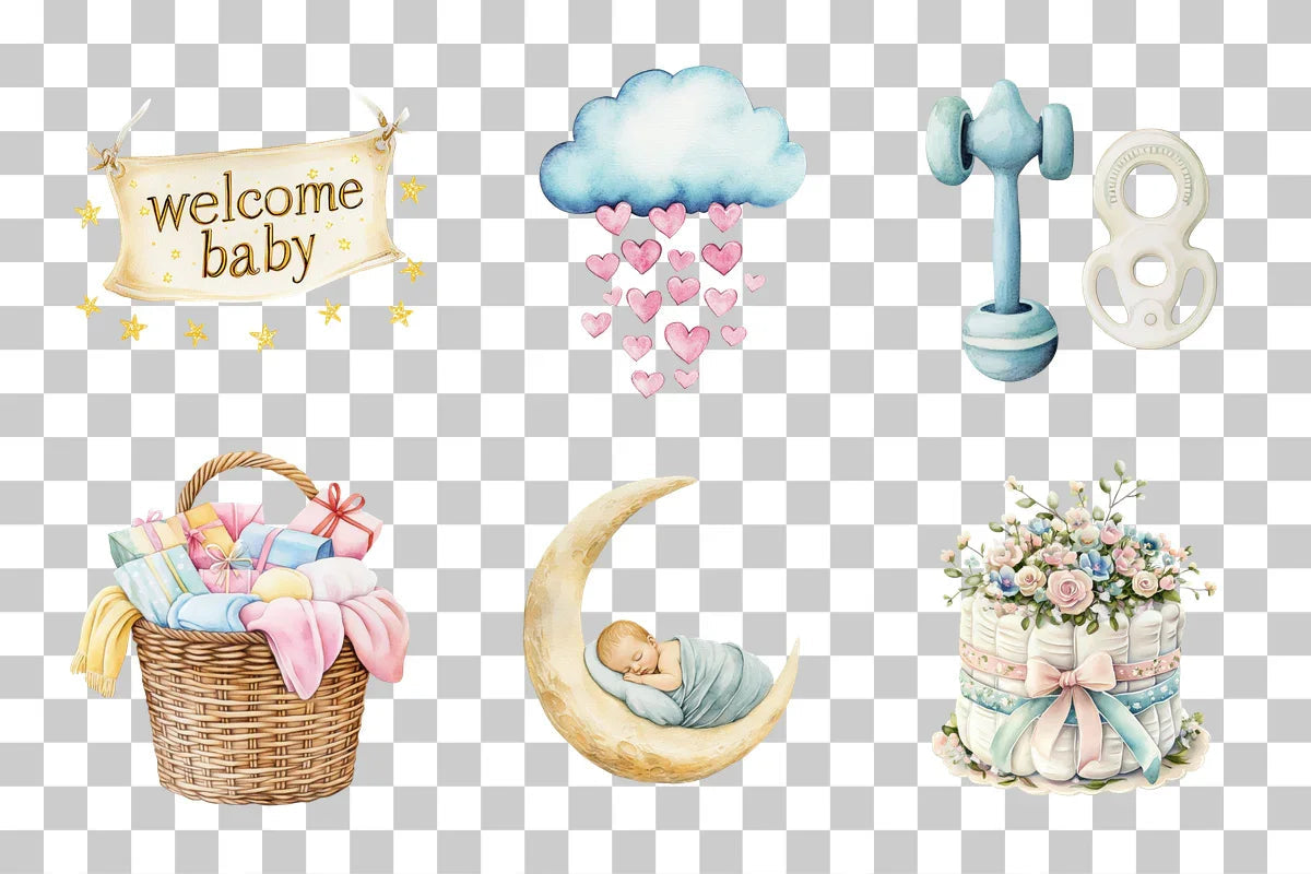 Baby Shower Clipart Bundle - CraftNest - Digital Crafting and Art