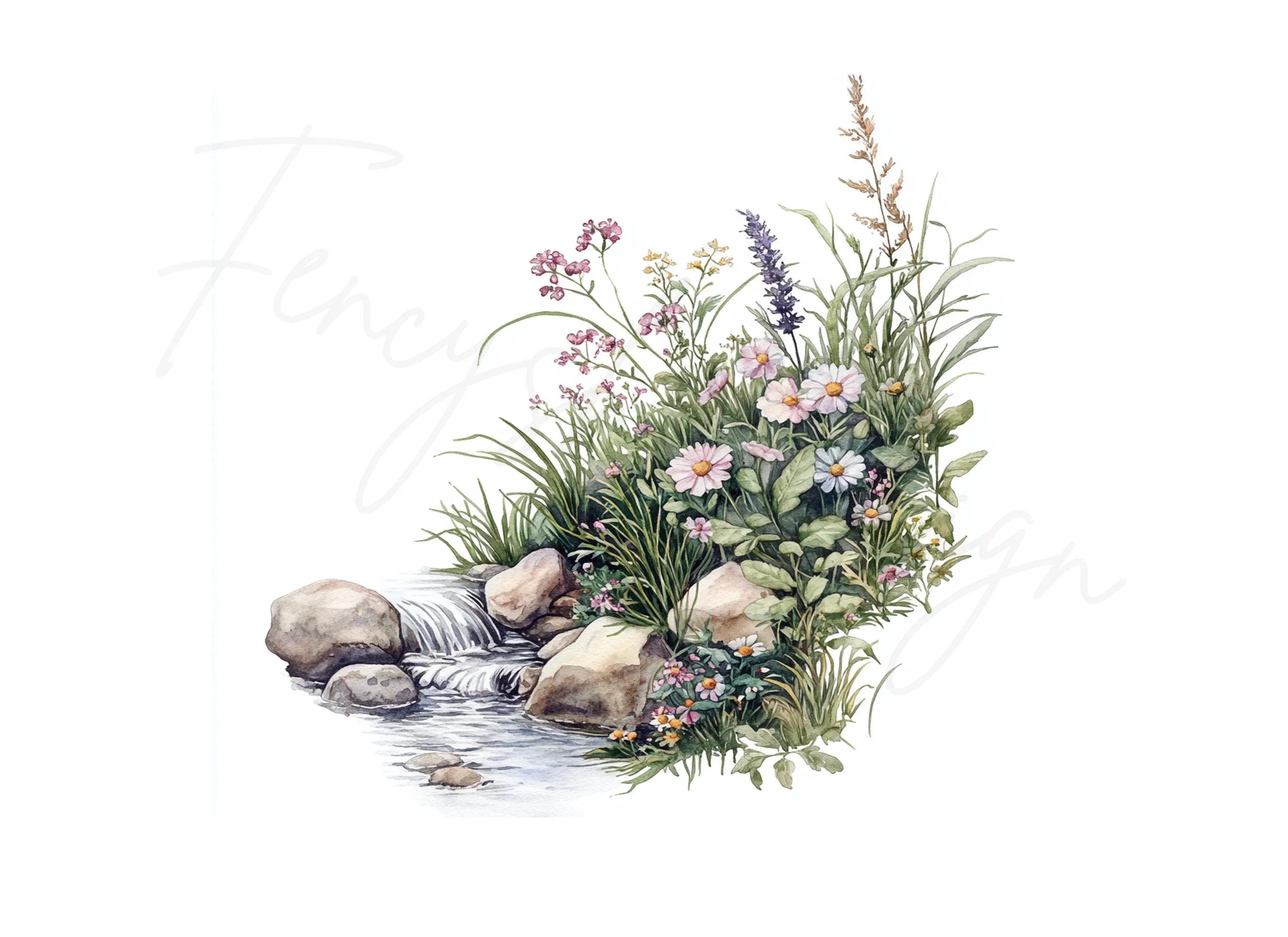 Wildflower Stream Clipart Bundle