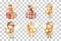 Whimsical Christmas Angels Clipart Bundle - CraftNest - Digital Crafting and Art