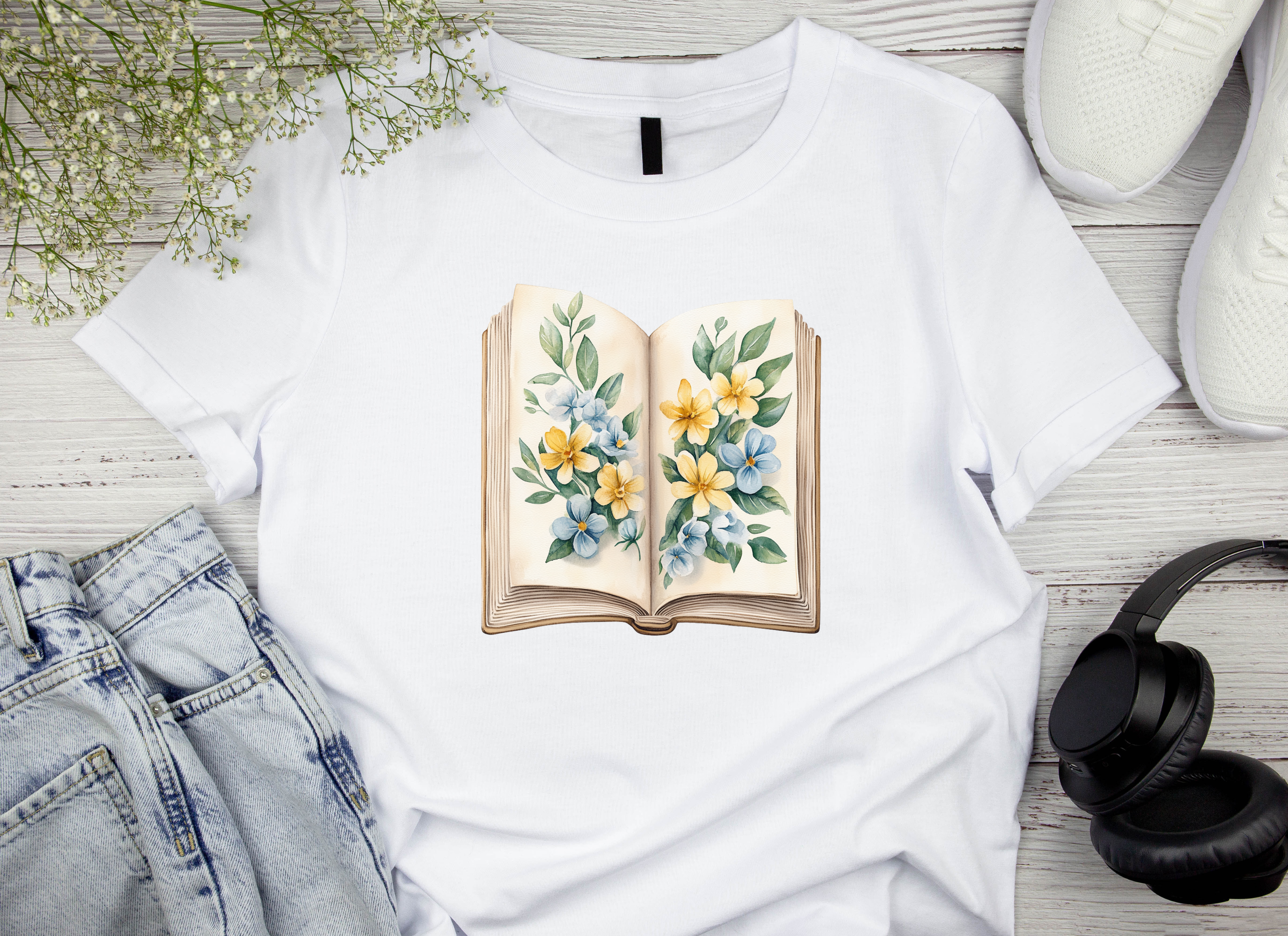 Floral Open Book Clipart Bundle