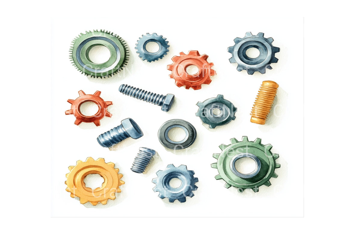 Steampunk Gears And Cogs Clipart Bundle