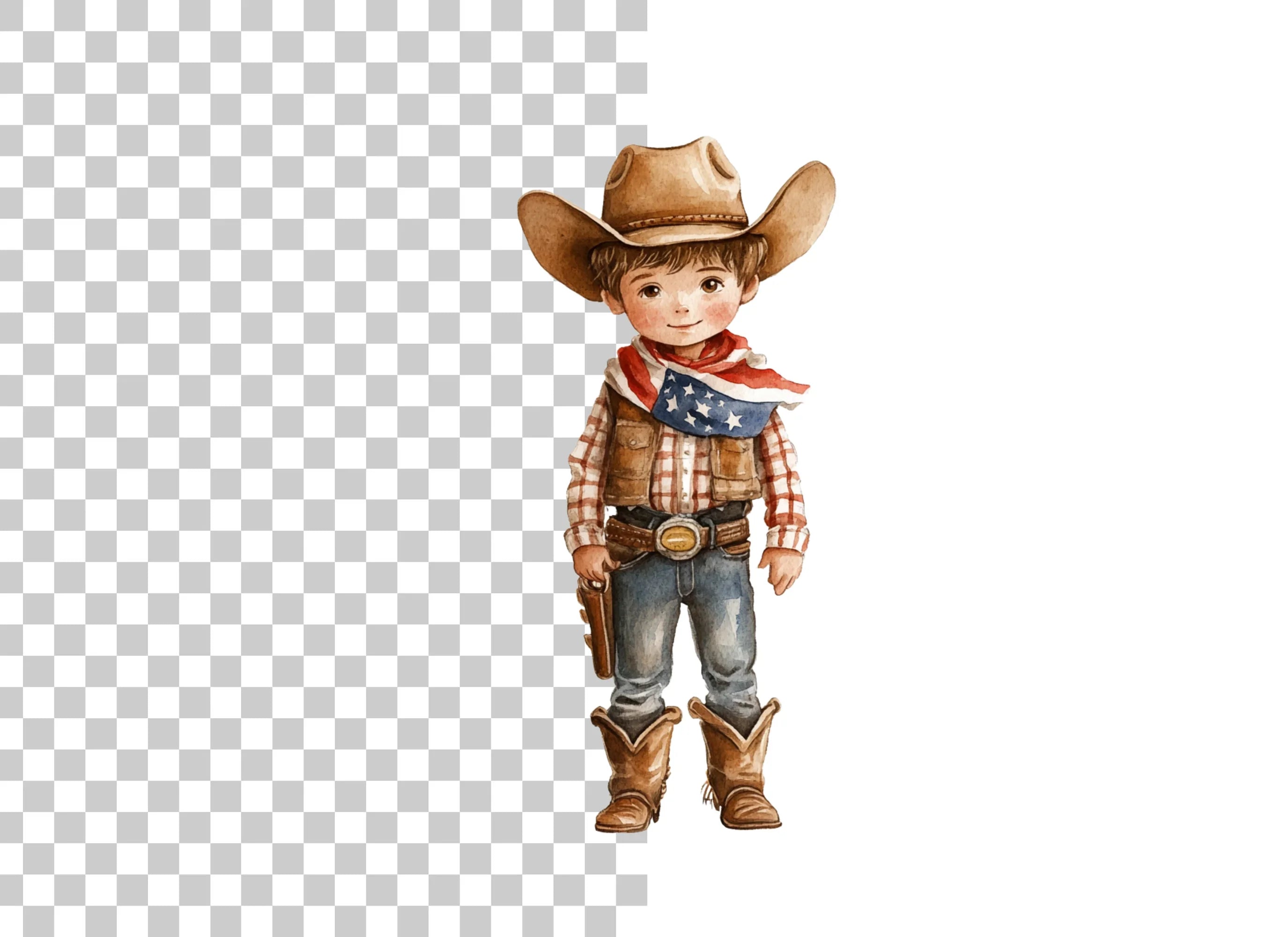Cute Cowboy Kid Clipart Bundle