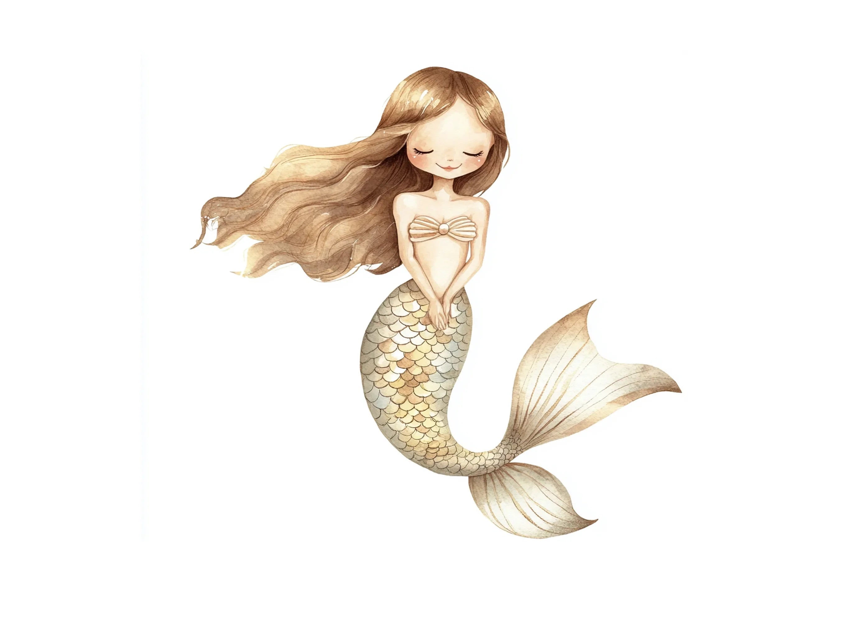 Cute Mermaid Clipart Bundle