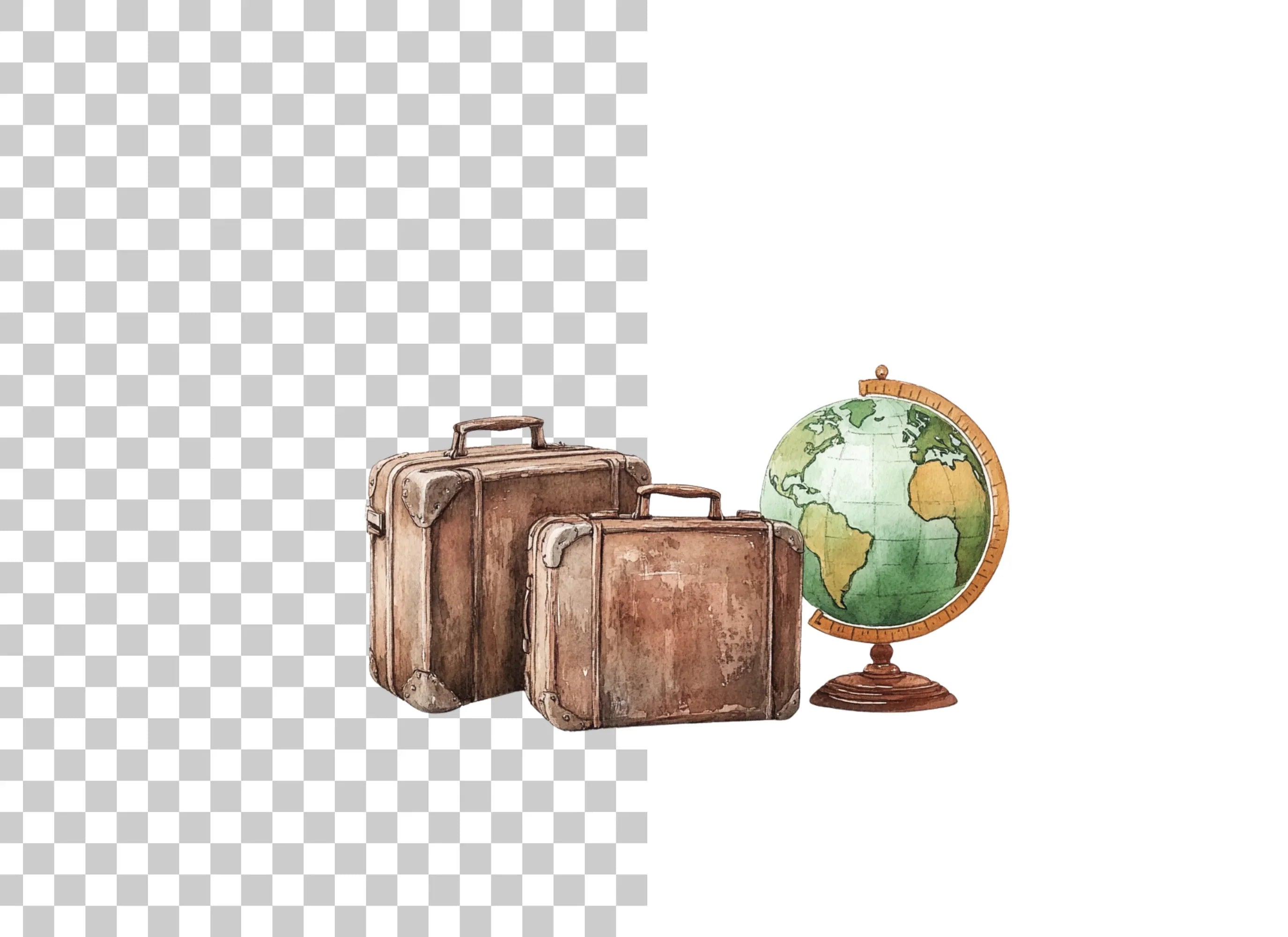 Vintage Travel Globes Clipart Bundle