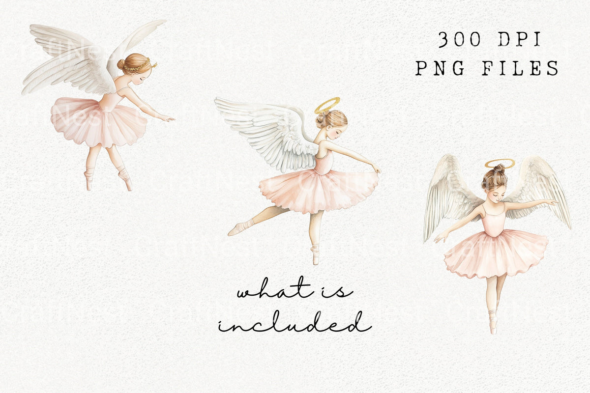 Angel Ballerina Clipart Bundle