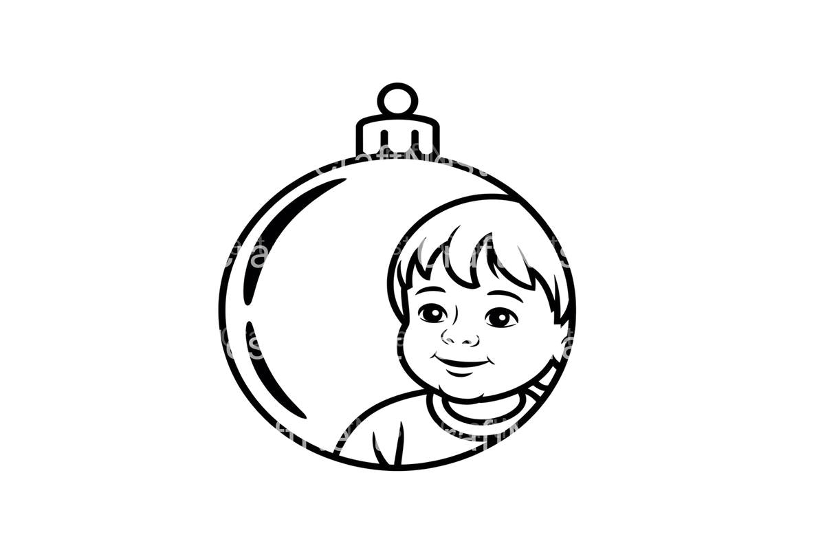 Christmas Ornament Boy Coloring Books