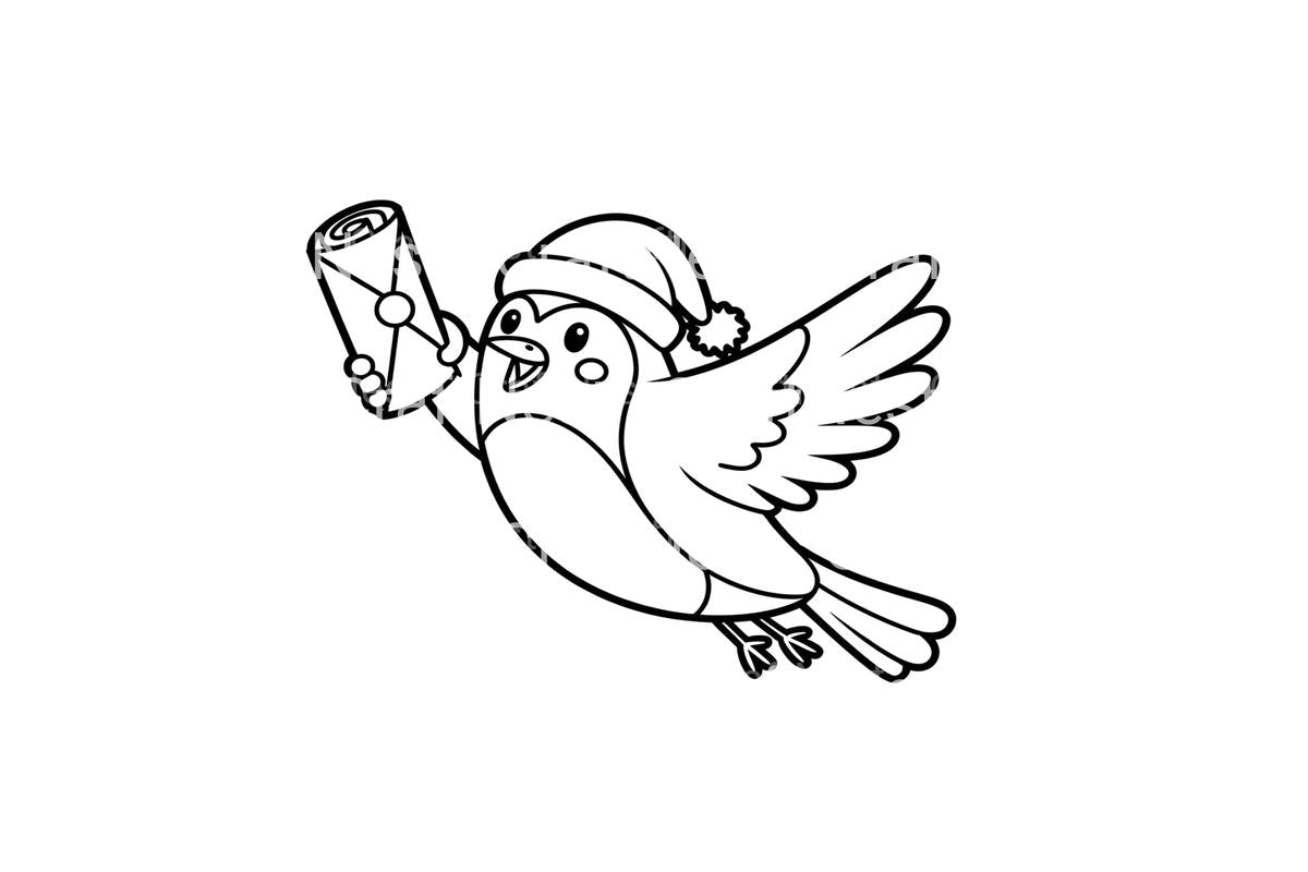 Christmas Birds with Letters Coloring Books