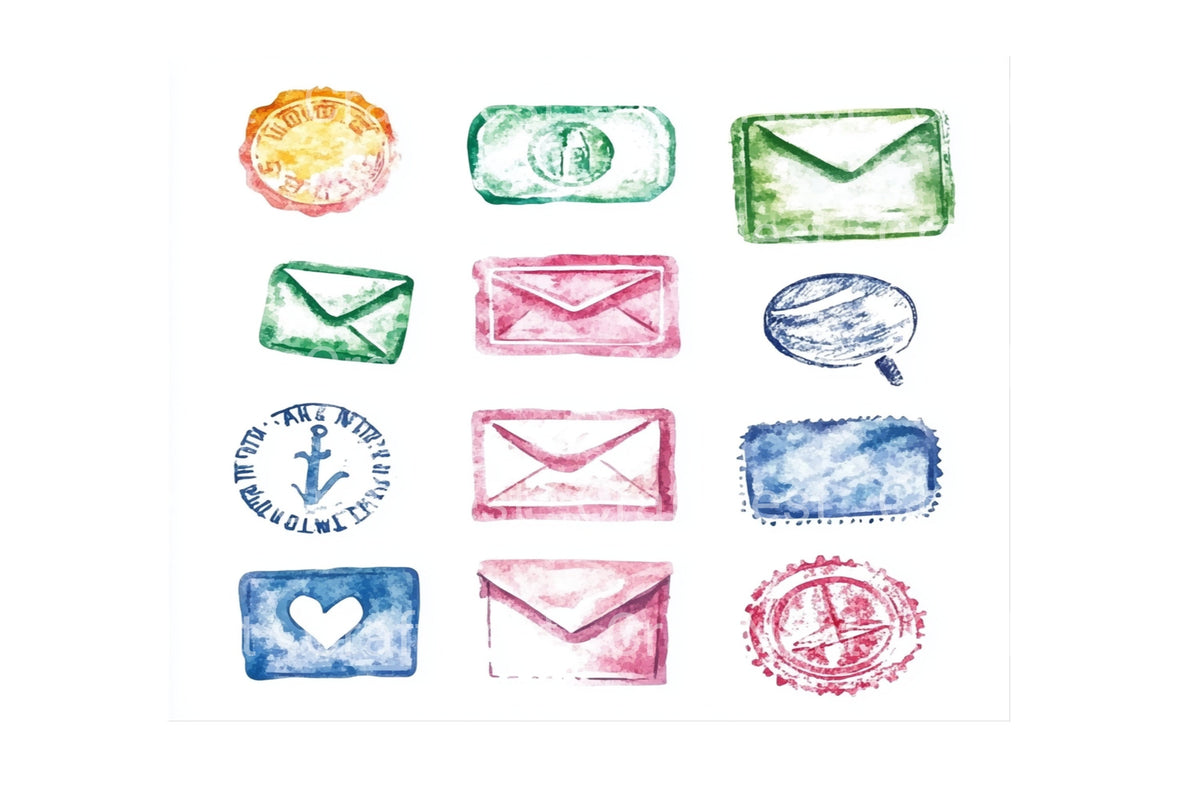 Circles Envelopes Clipart Bundle