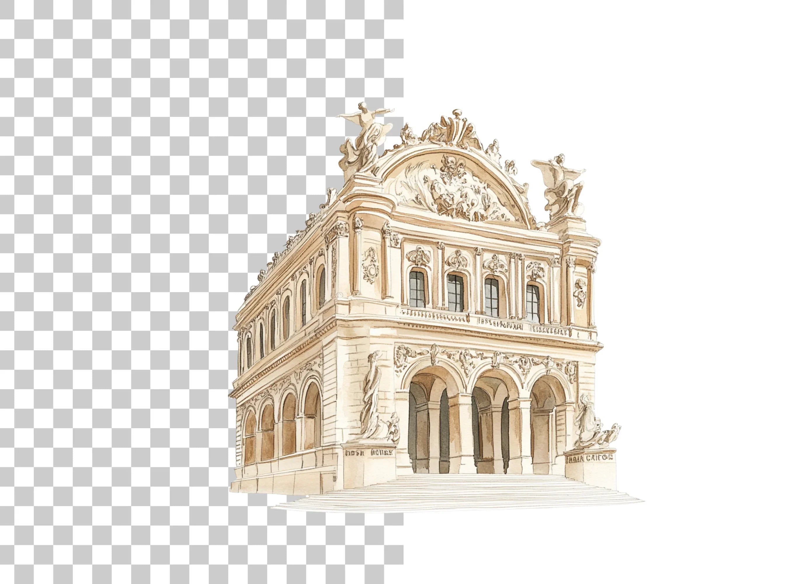 Grand European Opera House Clipart Bundle