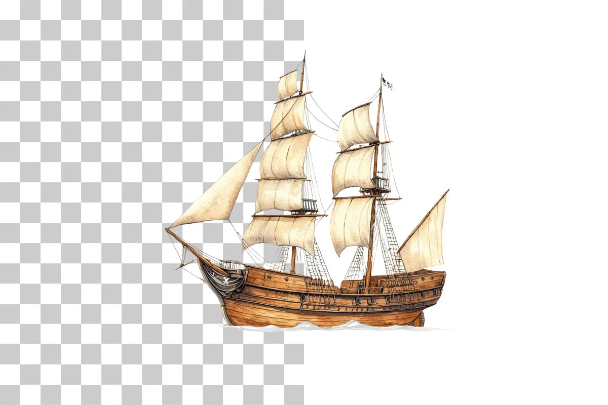 Pirate Ship Nautical Scene Clipart Bundle - CraftNest - Digital Crafting and Art